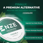 NZE Caffeine Free Nootropic Pouches (Wintergreen) - Nootropic Pouches with Alpha GPC, L-Tyrosine & L-Theanine - No Sugar or Artificial Sweeteners - 15 Pouches Per Can - 5 Pack