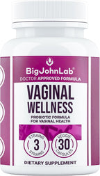 BIGJOHNLAB® - Women’s Vaginal Probiotics – PH Balance, Odor Control, Yeast, Microbiome & Feminine Health – 6B CFU, Licorice Root – Clinically Tested for Freshness & Balance – 30 CT