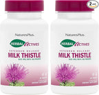 NaturesPlus Herbal Actives Milk Thistle, Extended Release - 30 Tablets, Pack of 2 - Vegetarian, Gluten Free - 60 Total Servings