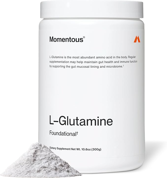 Momentous L-Glutamine Powder - Gut Health & Muscle Recovery Supplement - Boosts Exercise Performance & Immune Function - NSF Certified for Sport - 5 g - 60 Servings