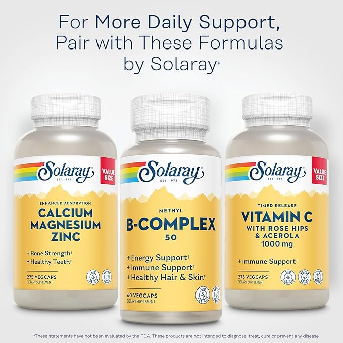 SOLARAY Methyl B Complex 50mg - Vitamin B Complex with Vitamin B12, B6, B1, Folic Acid, Biotin and More - Cellular Energy Supplements, Nerve Function Support - Vegan, 60-Day Guarantee, 60 Servings