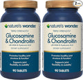 Nature's Wonder Triple Strength Glucosamine Chondroitin with MSM and Hyaluronic Acid and Boswellia for Joint Health, Supports Joint Flexibility and Mobility, 45 Day Supply, 90 Tablets (Pack of 2)
