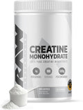 RAW Nutrition Creatine Monohydrate Powder, Unflavored (100 Servings) - Micronized Creatine Monohydrate Supplement for Workout Performance, Build Muscle & Strength - Creatine Powder for Men & Women