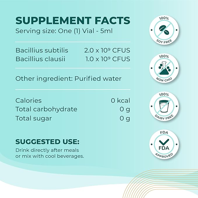 Liquid Spore Probiotic for Adult, Women & Men | Supports IBS, Gas, Bloating & Diarrhea | Improve Digestive & Immune System | 20 Servings