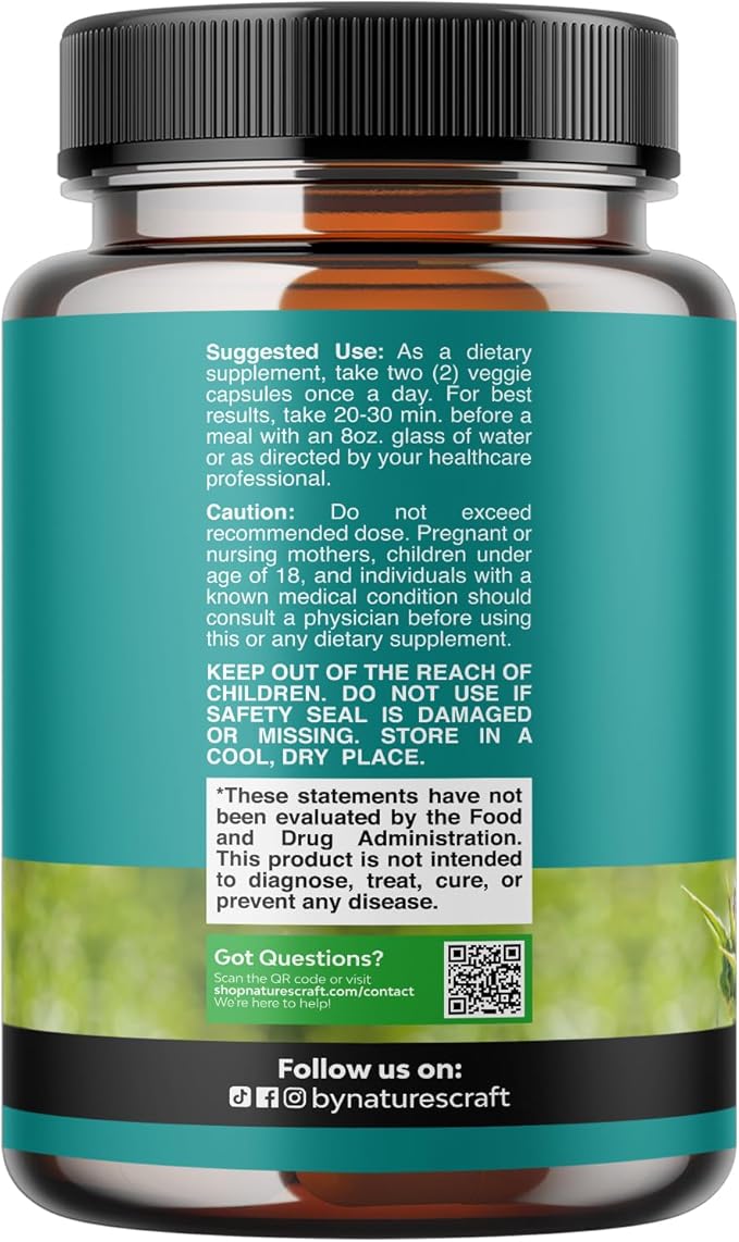 Natures Craft Liver Cleanse Detox & Repair - Herbal Liver Support Milk Thistle Supplement - Silymarin Milk Thistle Supplements with Dandelion Root, Choline, Beetroot & Artichoke Extract - 90 Count