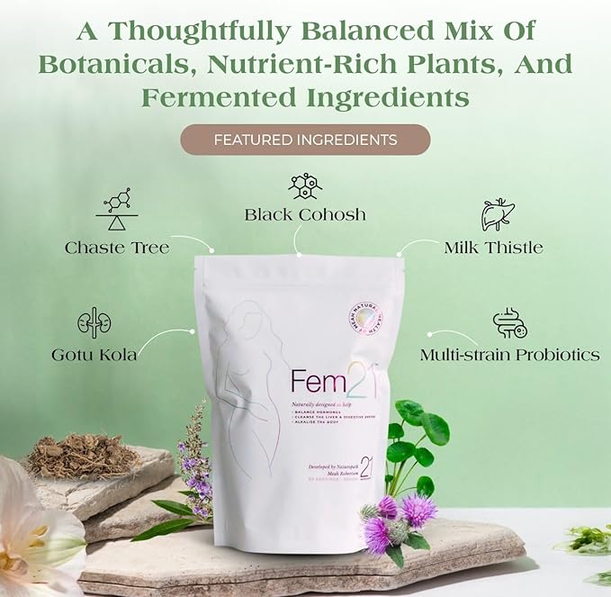 Nutritional Supplement, Herbal Blend with 21 Superfoods for Women’s Wellness and Vitality, with Prebiotics, Probiotics and Antioxidants, 3-Month Supply, 900 g