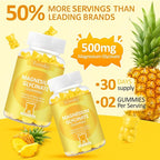 Magnesium Glycinate Gummies 500mg, Sugar-Free for Adults & Kids, Magnesium Gummies for Sleep, Stress & Muscle Relief, Supports Bone & Nerve Health, Vegan, Pectin-Based, 60 Count, Pineapple Flavor