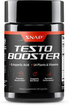 Snap Supplements Testosterone Booster for Men - Promotes Muscle Growth, Booster for Men, Enhancing Natural Energy, Stamina and Strength, 60 Capsules