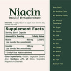 Nature's Bounty Niacin 500mg Flush Free, Cellular Energy Support, Supports Nervous System Health, 120 Capsules (Pack of 3)