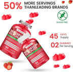 Magnesium Glycinate Gummies 1000mg, High Absorption Sugar Free Magnesium Potassium Supplement for Relaxation, Stress Relief, and Sleep Support for Adults & Kids - 90 Strawberry Gummies