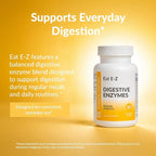Eat E-Z Digestive Enzymes – Broad-Spectrum Enzyme Blend for Proteins, Carbohydrates, Fats, Dairy & Fiber – Supports Digestive Comfort & Occasional Bloating – 30 Capsules