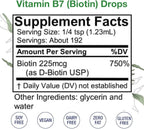 HoneyCombs Vitamin B7 (Biotin) Drops – Liquid Biotin Hair, Skin, Nails Supplement – Digestion & Hair Vitamins - Alcohol-Free, Non-GMO Vitamin Liquid for Healthy Hair, Skin and Nails, 8 Fl Oz.