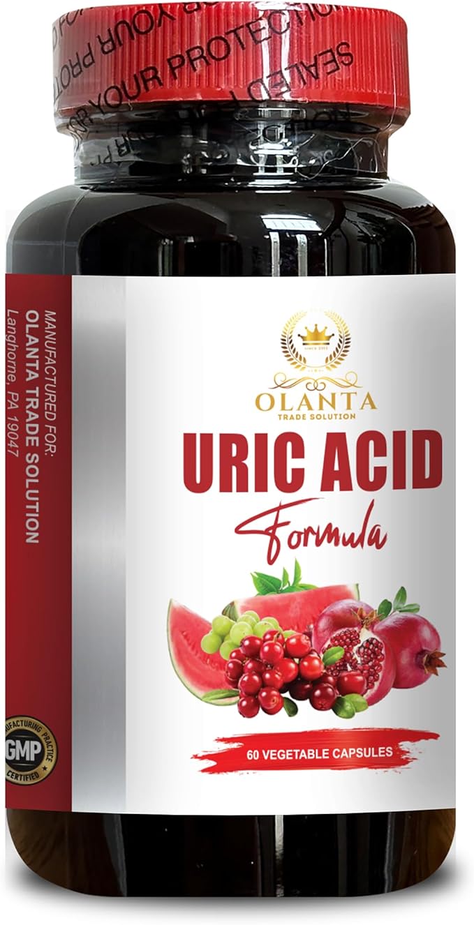 Natural URIC Acid Formula - Organic Uric Acid Supplement with Tart Cherry Extract, Uric Acid Control, Milk Thistle, Joint Health Supplement - 1 Bottle 60 Capsules