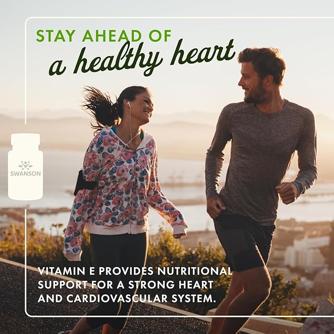 Swanson Vitamin E - Natural Vitamin Supplement Promoting Cardiovascular Health - Natural Formula Delivering Essential D-Alpha Tocopherols - (100 Softgels, 1000 IU Each)