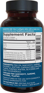 Viva Naturals Omega-3 Fish Oil, Triple Strength, 2500 mg, 30 Softgels – Re-Esterified Omega 3 Fatty Acids Including EPA, DHA, DPA - Pascatarian-Friendly