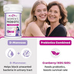 Vaginal Probiotics for Women: Daily Cranberry Probiotics with Prebiotics Support Digestive Urinary Tract Health pH Balance with 30 Billion CFU 8 Diverse Strains Vegan 60 Counts