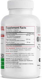 Bronson Resveratrol 500 Complex Standardized Trans-Resveratrol + Grape Seed & Red Wine Extract, 250 Capsules
