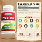 Best Naturals Prebiotics Fiber XOS (Xylo Oligosaccharide) 1400mg Serving 120 Veg Capsules (Pack of 2)