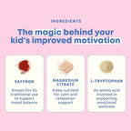 JoySpring Saffron for Kids – Mood Magic Pixie Sticks with Magnesium Citrate & Vitamin D3 – Herbal Saffron Extract Drink Mix, Sugar Free Cherry Lime Powder | 4+ Years | 25 Servings