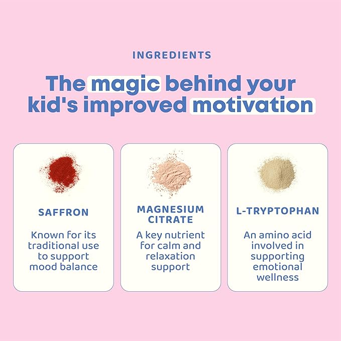 JoySpring Saffron for Kids – Mood Magic Pixie Sticks with Magnesium Citrate & Vitamin D3 – Herbal Saffron Extract Drink Mix, Sugar Free Cherry Lime Powder | 4+ Years | 25 Servings