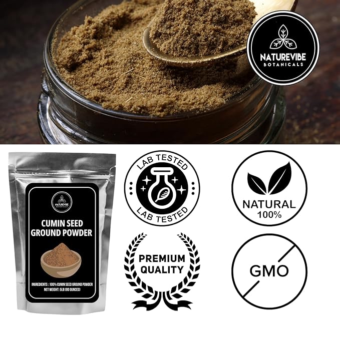 Cumin Seed Powder by Naturevibe botanicals, 5lb (Cuminum cyminum L.) | Premium and Raw Cumin Ground | Adds Flavor and Taste (80 Ounces) [Packaging May Vary]