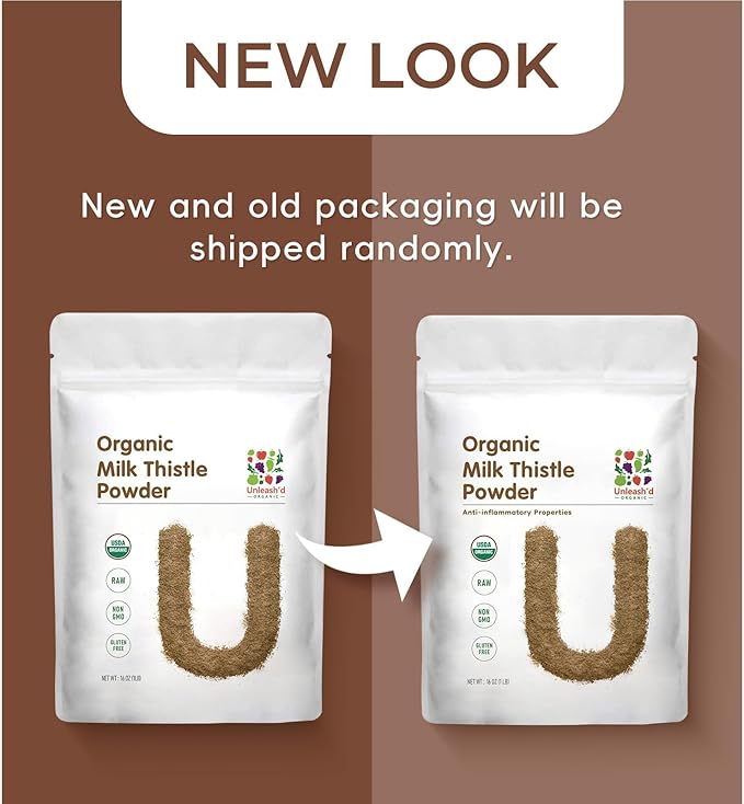 Unleash’d Organic Milk Thistle Powder 16oz – 100% Pure, Rich in Silymarin & Antioxidants, Supports Liver and Immune Health