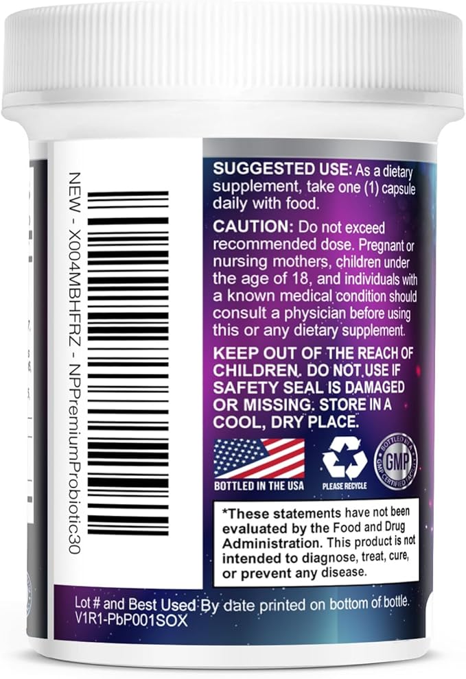 Probiotics for Digestive Gut Health - 100 Billion CFU Per Capsule, 16 Premium Strains & Prebiotics - Best Probiotics for Women & Men, Occasional Constipation, Gas, Immune Health Support - 30 Capsules