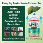 Liver Cleanse Detox & Repair Gummies, Milk Thistle Supplement with NAC, Alpha Lipoic Acid, Dandelion Root, Artichoke Leaf for Liver Detox Support, Antioxidant, Immune Support, Strawberry Flavor 60ct