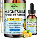 Magnesium Glycinate Liquid for Kids, Kids Magnesium Liquid Drops Supplement with L-Theanine, Calcium, Zinc, Vitamin D3 K2 for Sleep Calm Relaxation Brain Bones Focus, Lemon Flavor 2 Fl Oz