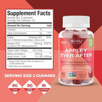 SUKU Appley Ever After Gummies – Apple Cider Vinegar with Methylated B12 & Folate – Sugar-Free, Gluten-Free, Vegan Detox & Energy Support – Amazing Apple Flavor – 50 Count