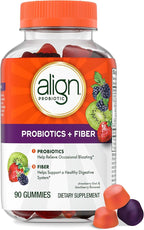 Align Probiotic, Probiotics + Fiber Gummies, Probiotics Help Relieve Occasional Bloating*, Fiber Helps Support a Healthy Digestive System*, #1 Doctor Recommended Probiotic Brand‡, 90 Gummies