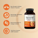 NatureBell Liposomal Vitamin C 2,000mg Per Serving, 240 Capsules | High Absorption Fat-Soluble Vitamins – Max Strength Antioxidant* Supplement – Non-GMO, Gluten Free