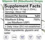 HoneyCombs Riboflavin Vitamin B2 Liquid Drops 750 Percent DV, b2 Made in USA Alcohol Free B2 Vitamins Supplement, Alternative to Capsules for Adult Daily Use (8 Fl oz)