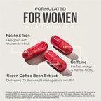 Hydroxycut +Women - 60 Rapid-Release Liquid Capsules - Includes Biotin, Collagen, Folate & Iron