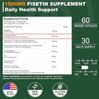 Liposomal Fisetin Supplement, 2000MG, 98% Pure Fisetin Polyphenols Antioxidants, with Quercetin, TMG and Resveratrol, for Healthy Aging, Cognitive Support, 180 Capsules