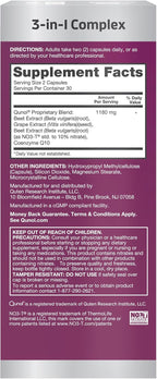 Qunol Blood Pressure Support, 3 in 1 Beets + CoQ10 + Grape Seed Extract, Beet Root Capsules that Supports Healthy Blood Circulation & Heart Healthy Energy, 60 Count (Pack of 2)