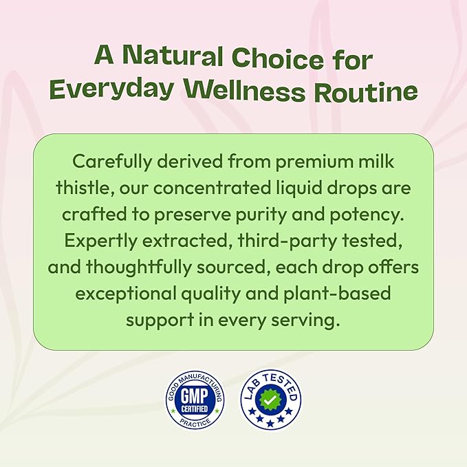 Milk Thistle Drops with 80% Silymarin Flavonoids – Vegan, Non-GMO, Fast-Absorbing – Easily Mix with Drinks – Milk Thistle Supplement for Liver, Immune Care and Antioxidant Support (Mixed Berry, 60 mL)