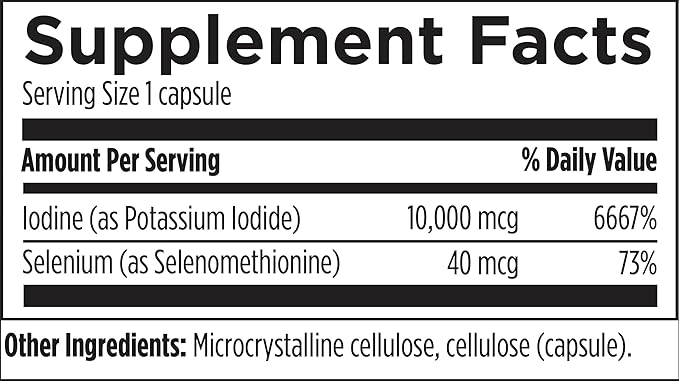 Designs for Health Iodine with Selenium - Iodine Synergy, 10mg Potassium Iodide + 40mcg Selenium (Selenomethionine) Supplement for Thyroid Support - Non-GMO + Gluten-Free (120 Capsules)