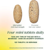 MegaFood Baby & Me 2 Prenatal Multi Minis - Prenatal Vitamins for Women with Choline & Methyl Folate - Gluten-Free, Vegetarian, Pre Natal Multivitamin for Women – 120 Minis Tablets, 30 Servings