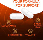 X Ray Dol Triple Action Joint Support Supplement with Glucosamine 1500mg, Chondroitin 800mg, MSM 750mg and 5X Vitamin D for Healthy Joints, Bones & Cartilage - 60 Count per Bottle - 6 Pack
