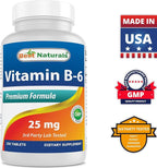 Best Naturals Vitamin B2 (Riboflavin) 400mg & Vitamin B-6 25 Mg