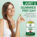 Magnesium Glycinate Gummies for Adults - Sugar Free Magnesium Potassium Supplement for Calm Mood, Muscle, Bone & Energy Support, 80 Gummies