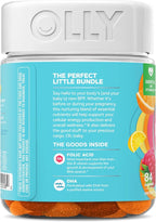 OLLY Essential Prenatal Gummy Multivitamin,Folic Acid,Vitamin D,Omega 3 DHA,Supports Healthy Growth and Brain Development,Citrus Berry -,84 Count (Pack of 2)
