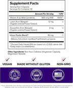 O Positiv MENO Eye Health Capsules – Daily Support for Eye Strain, Occasional Dryness & Healthy Tear Production – with Lutein, Zeaxanthin, Bilberry Extract, Vitamin A & Lycopene – 30 Servings