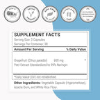 Supersmart - Grapefruit Extract 600mg per Day (99% Naringin) - High Potency GSE Supplement | Non-GMO & Gluten Free - 60 Vegetarian Capsules