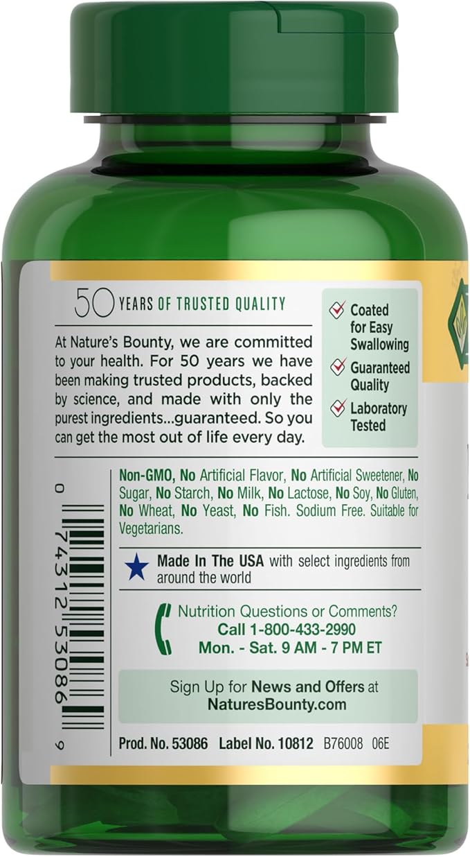 Nature's Bounty Magnesium 500 mg Tablets, High Potency Magnesium Supplement for Bone & Muscle Health, Whole Body Support, 200 Count (Pack of 1)