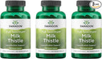 Swanson Full Spectrum Milk Thistle Liver Health Supplement for Adults Seeking Natural Detoxification and Antioxidant Support - 500 mg (100 Vegan Capsules, 3 Pack)