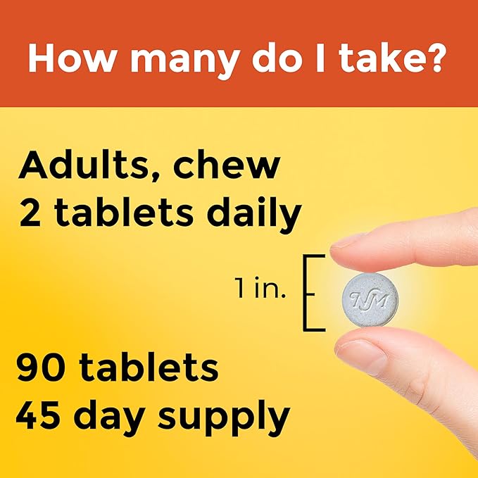 Nature Made Extra Strength Dosage Chewable Vitamin C 1000 mg per serving, Vitamin C Chewable Dietary Supplement for Immune Support, 90 Tablets, 45 Day Supply