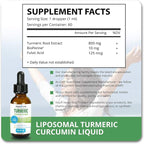 Turmeric Liquid Supplements - Turmeric Curcumin with Black Pepper Extract - Highest Potency 800mg - Antioxidant - Tumeric Supplements w/Bioperine - Non-GMO - 2 Fl Oz
