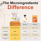 Micro Ingredients 1,000mg Vitamin C Powder for Daily Use | Liposomal Fat-Soluble Form for Better Absorption | Sugar-Free Lemonade Drink Mix | 40 Travel Packets, Fast-Dissolving